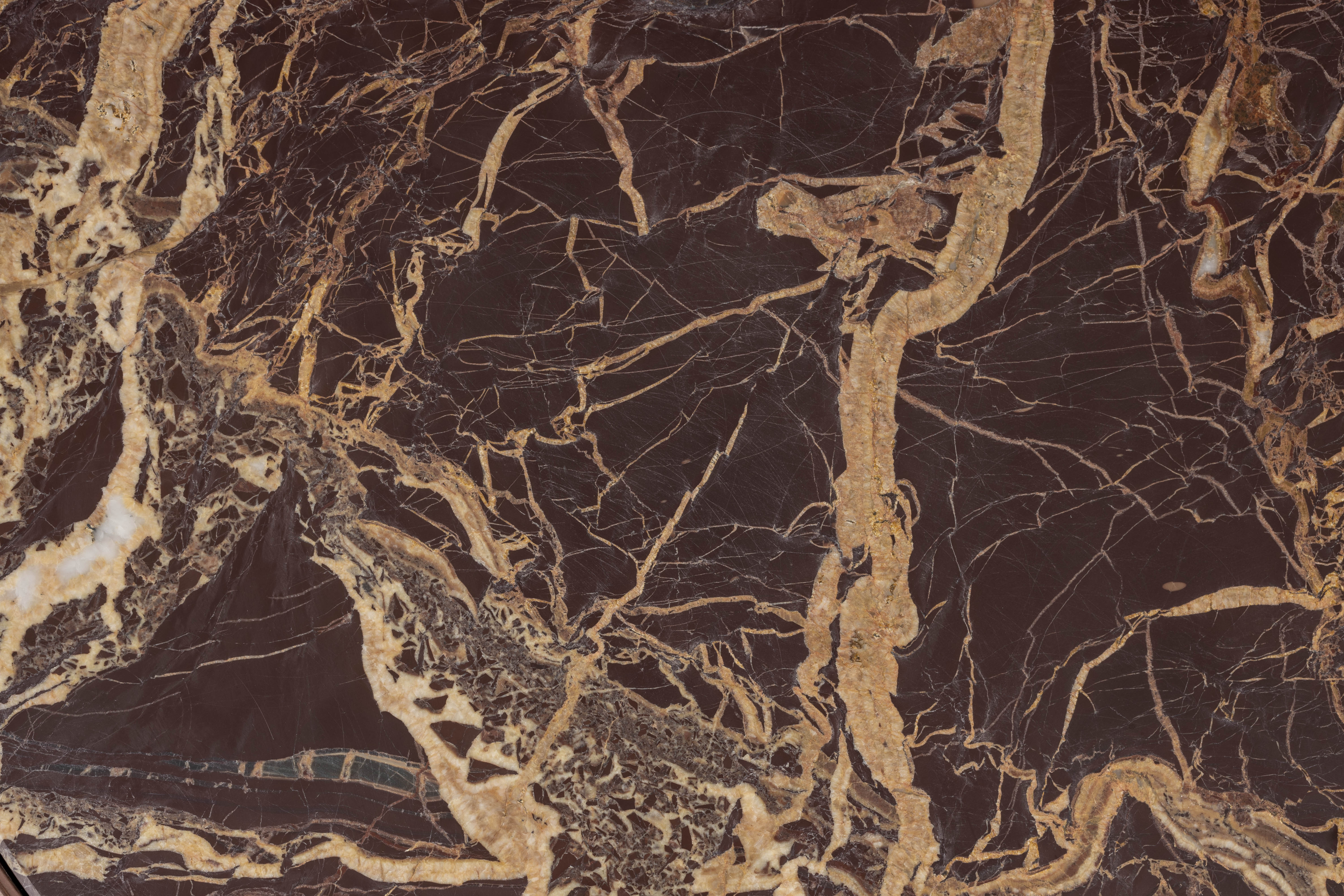 Dutchbone Mount Bronze & Brown Marble Side Table Large